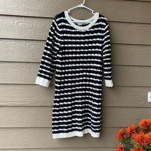 Mo:Vint Black White Chunky Knit Sweater Dress Size L
